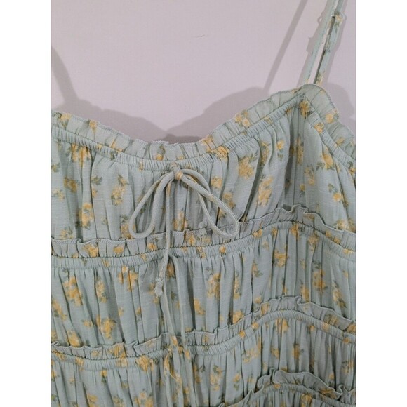 Jessica Simpson Floral Boho Cottagecore Smocked Bodice Ruffle Hem Midi Dress L - Picture 4 of 12